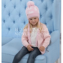 Зимний комплект шапка+шарф для девочки 1-3 лет BUNNY Миалт