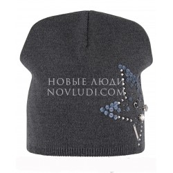 Серая шапка с шерстью NIGHT PARTY Mialt 